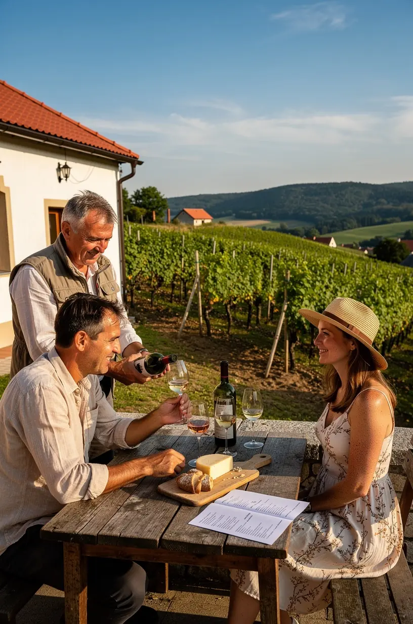 Close-up of a travel planner booklet highlighting recommended weekend destinations in Slovakia