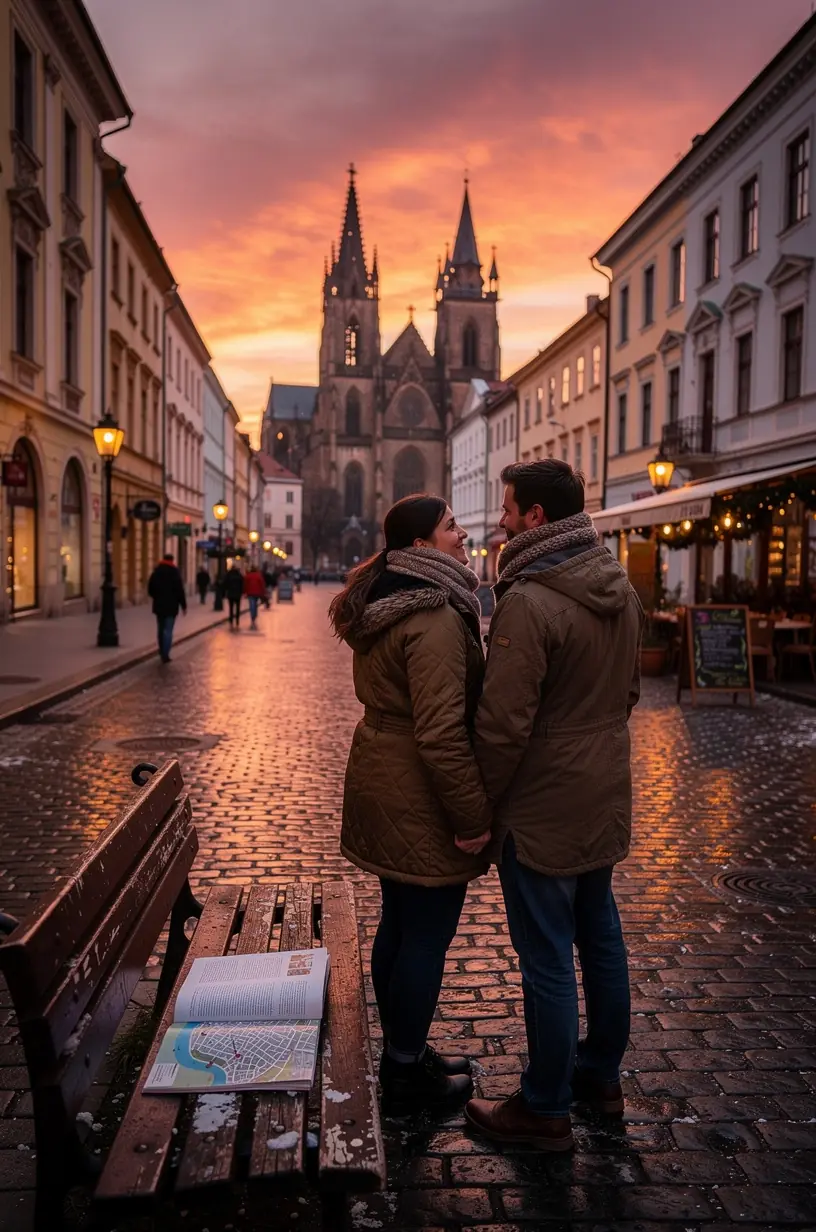Scenic view of a compact hiking loop in the Slovak countryside during autumn